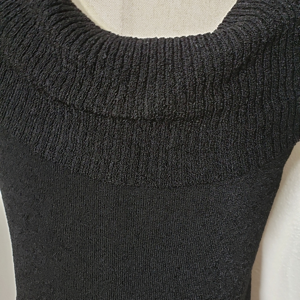 White House Black Market Cowl Neck Sleeveless Top with Belt Black Winter Spring - Picture 11 of 13